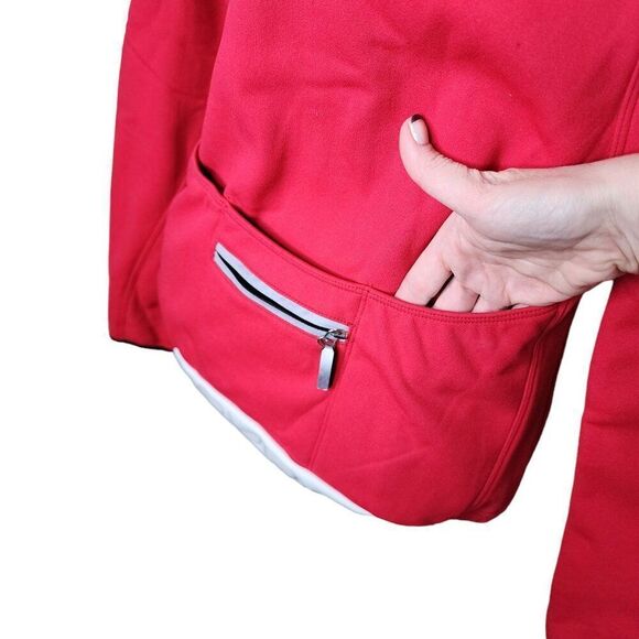 De Marchi Cycling Jacket Pockets Womens Size M Red Full Zip - Picture 6 of 9